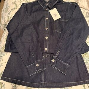 Klesis Dark denim shirt and skirt